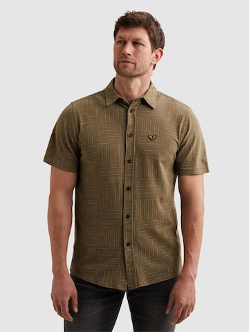 PME Legend Regular fit Skjorta 'Shirt with allover print and short sleeves' i grön: framsida