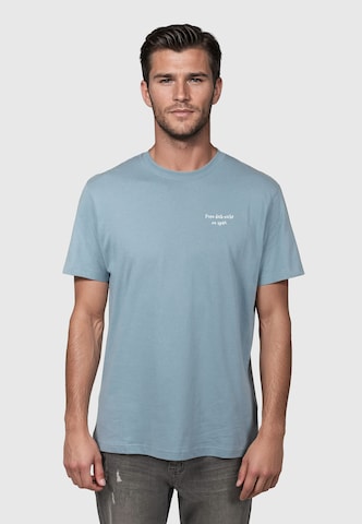 Maglietta 'Freu Dich' di Kleinigkeit in blu: frontale