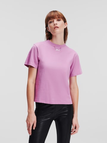 T-shirt Karl Lagerfeld en violet : devant