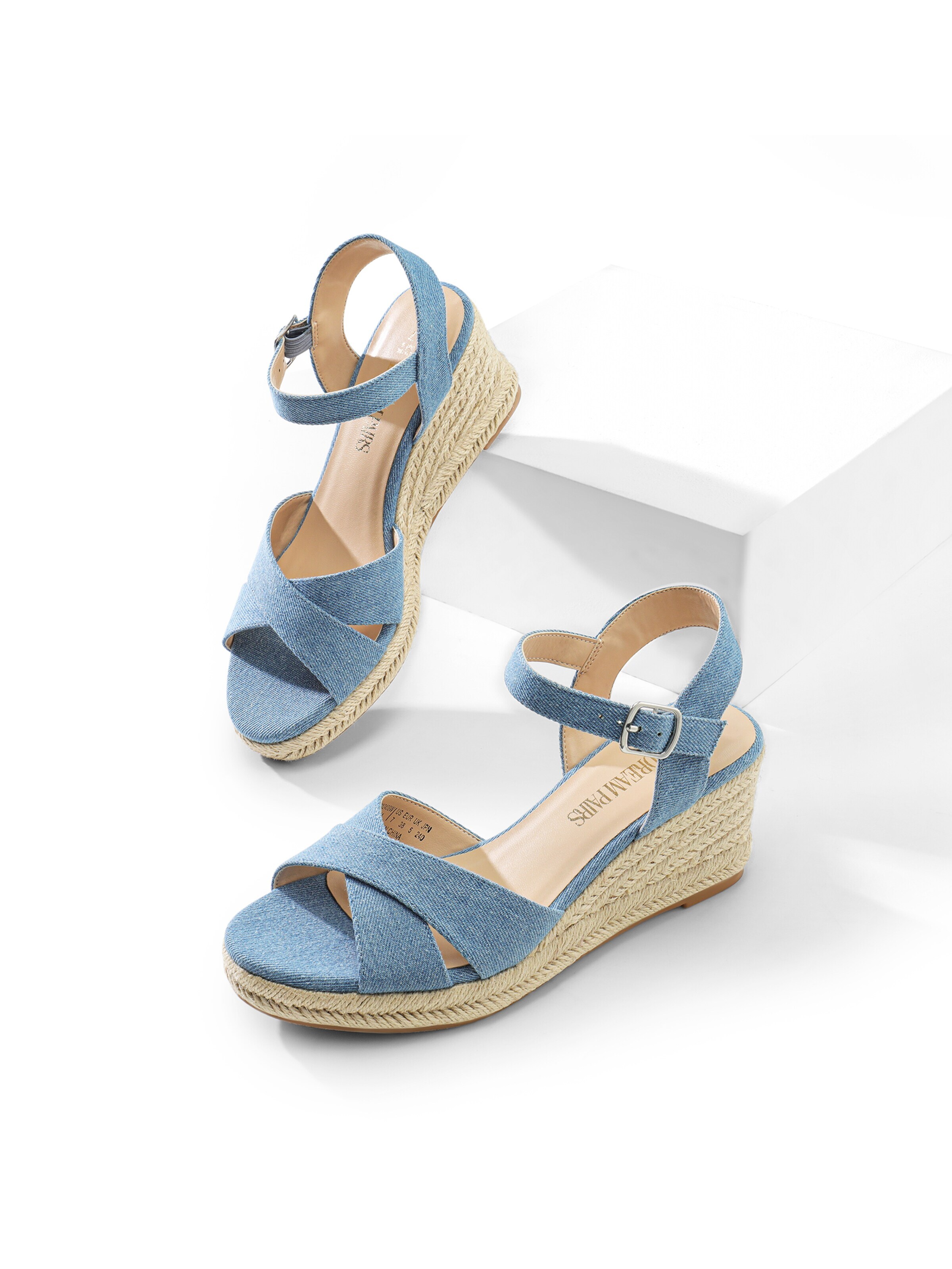 Dream Pairs Sandal 'Elegante Espadrille-Keilsandalen' in Blue