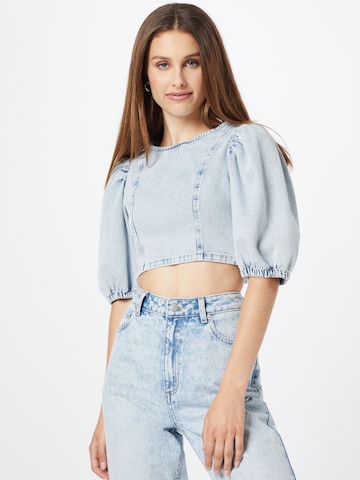 Gina Tricot Blouse in Blauw: voorkant