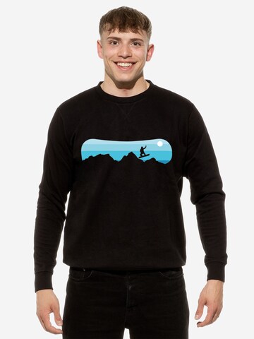 Cotton Prime Sweatshirt 'Snowboard' in Zwart: voorkant