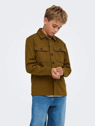 Only & Sons Junior Regular fit Overhemd 'OSJNew Kodyl' in Bruin: voorkant