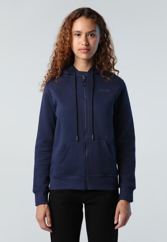 North Sails Athletic Zip-Up Hoodie 'Zip-Up' in Blue: front