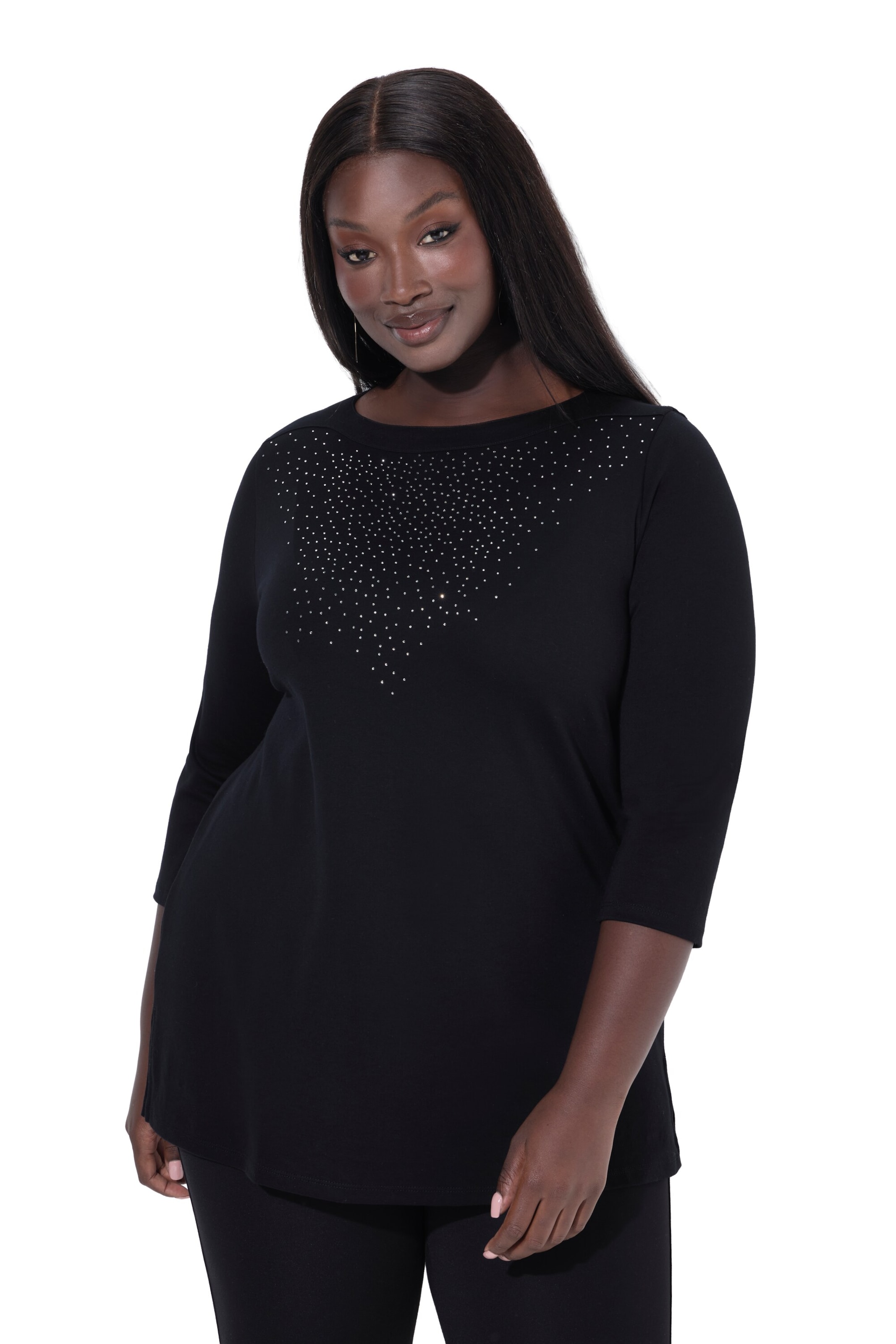 Ulla Popken Shirt in Schwarz: Vorderseite