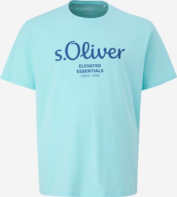 s.Oliver Men Big Sizes Shirt in Blue: front