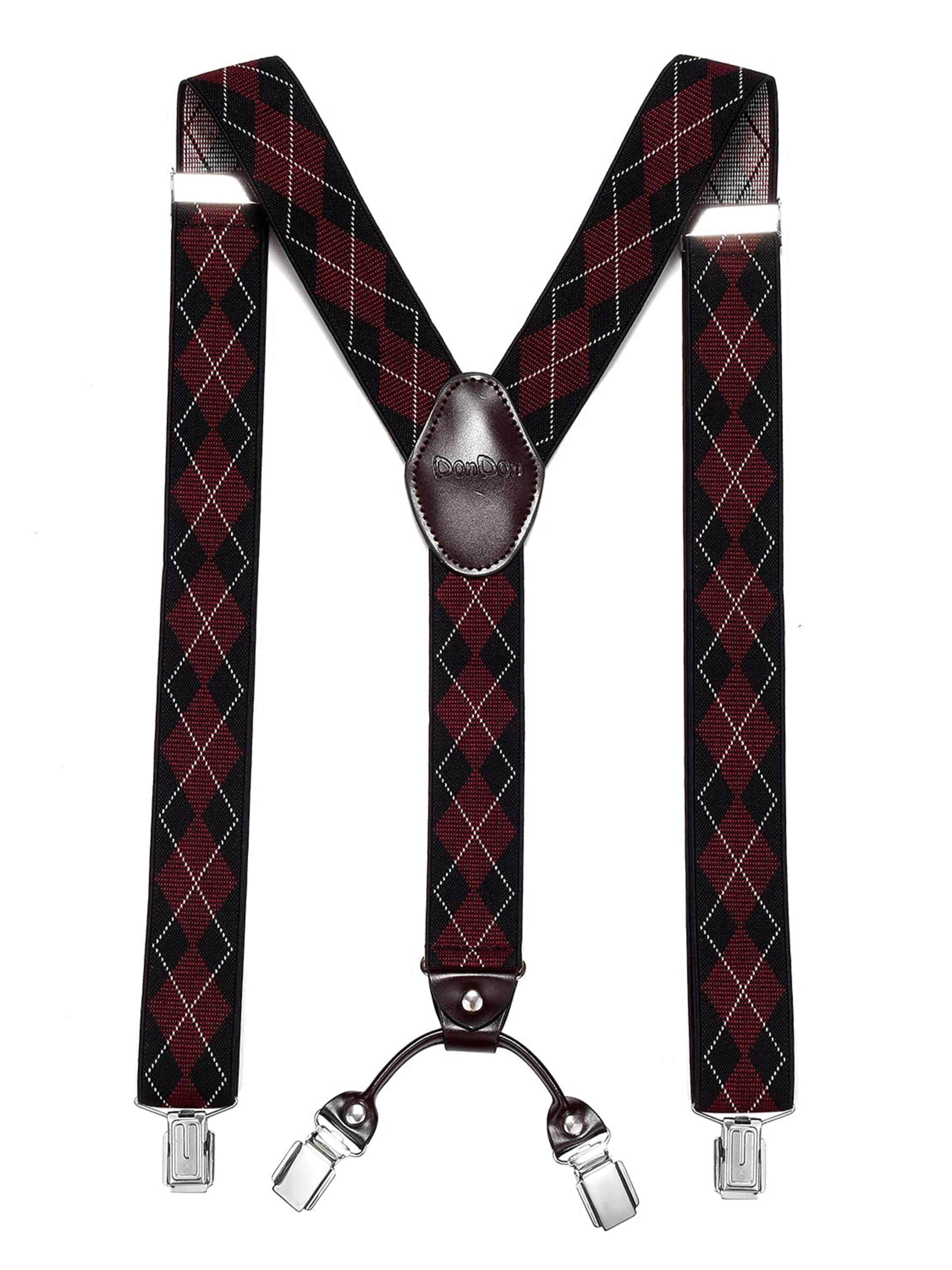 DonDon Suspenders in Red: front