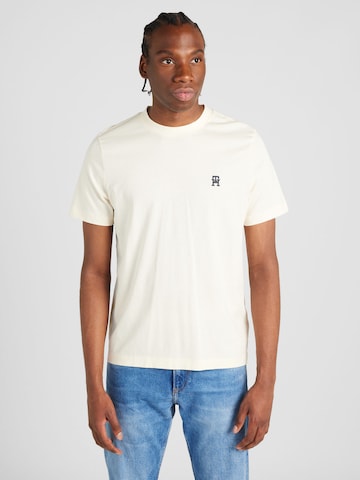 T-Shirt TOMMY HILFIGER en beige : devant