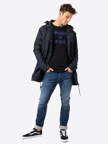 Parka de primăvară-toamnă de la Superdry pe negru