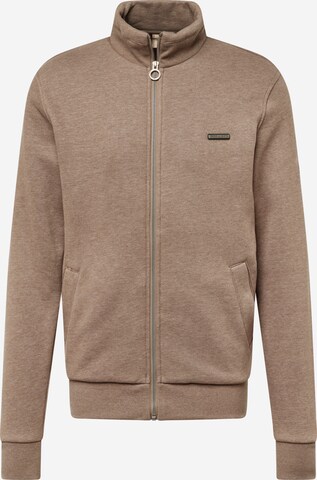 Ragwear Zip-Up Hoodie 'Trayne' in Brown: front