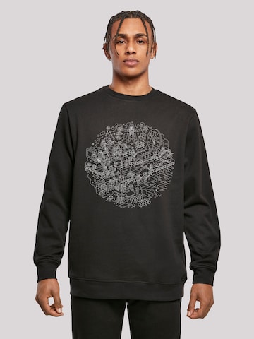 Sweat-shirt 'Star Wars Christmas Death Star Todesstern' F4NT4STIC en noir : devant