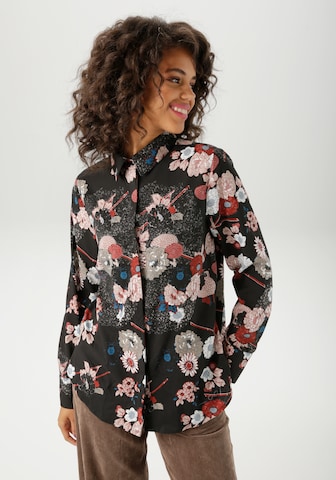 Aniston CASUAL Bluse in Schwarz