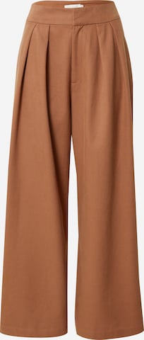 Ted Baker Wide Leg Bukser med lægfolder 'OAKLIA' i brun: forside