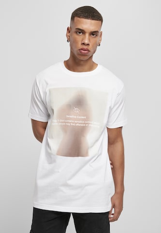 Coupe regular T-Shirt 'Sensitive Content' Mister Tee en blanc : devant