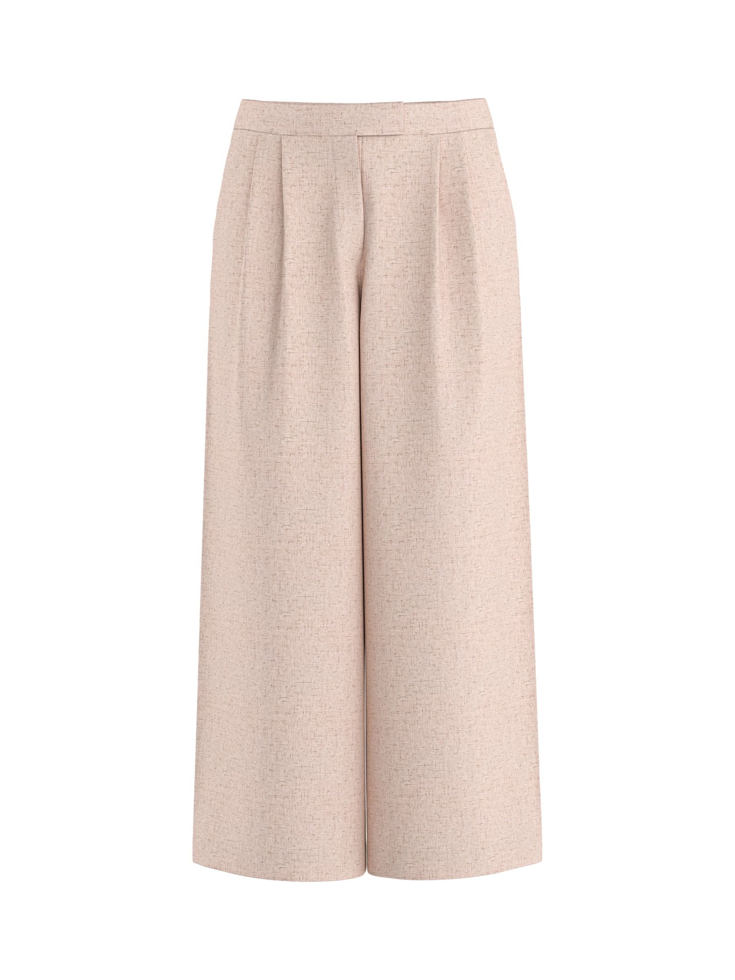 HYPEDROP Loose fit Pleat-Front Pants 'HDRenee' in Beige: front