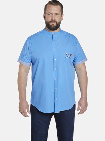 Charles Colby Comfort fit Button Up Shirt ' Duke Sandford ' in Blue: front