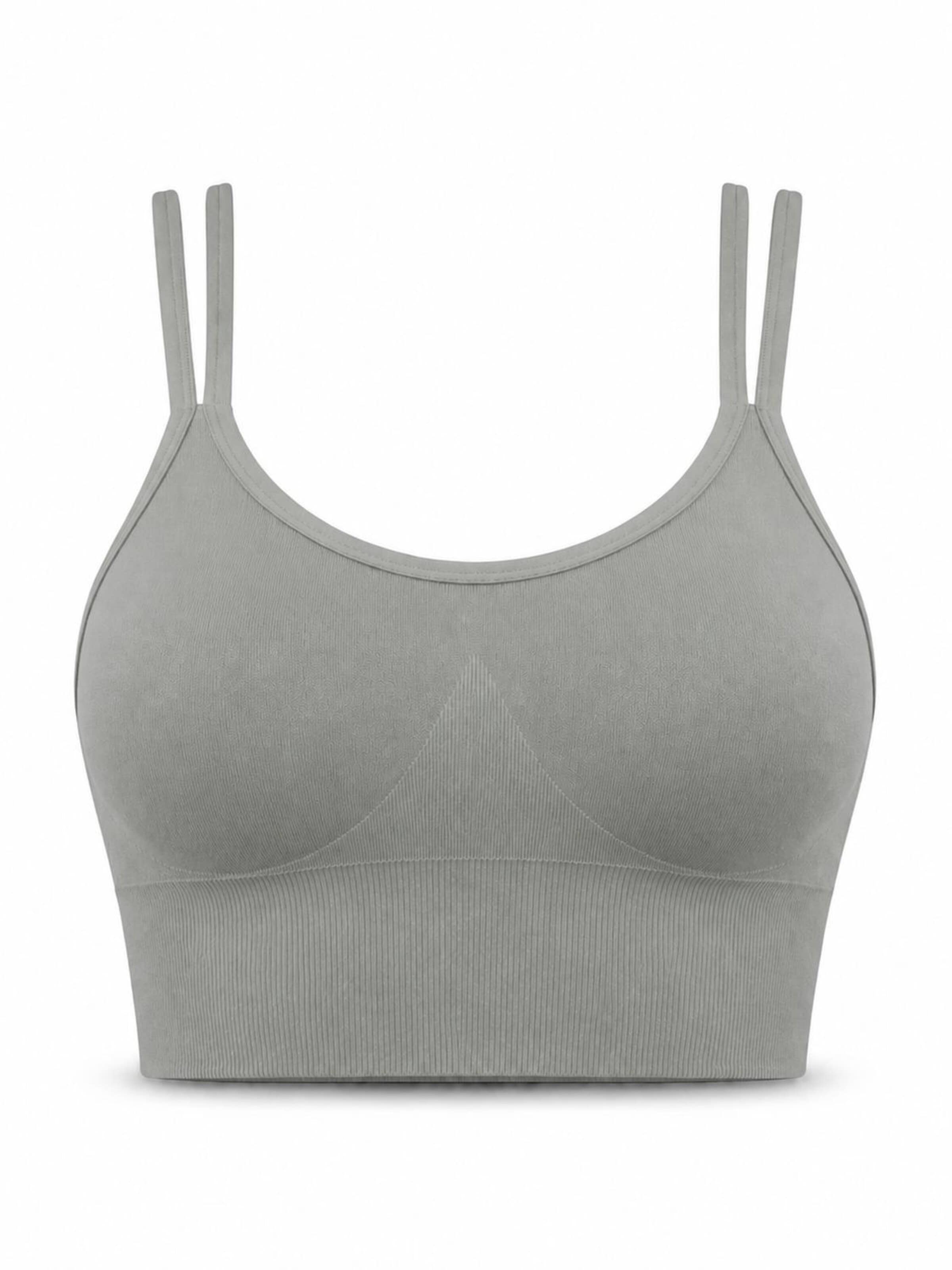 AOTTORI Bralette Sports Bra in Grey: front