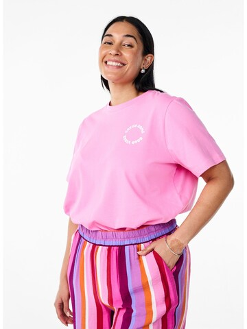 Zizzi T-Shirt 'Emonas' in Pink: Vorderseite