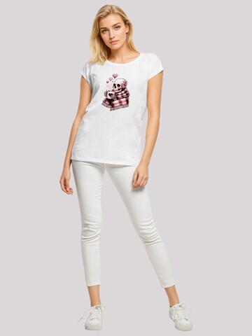 T-shirt 'Cozy Winter Skelett' F4NT4STIC en blanc
