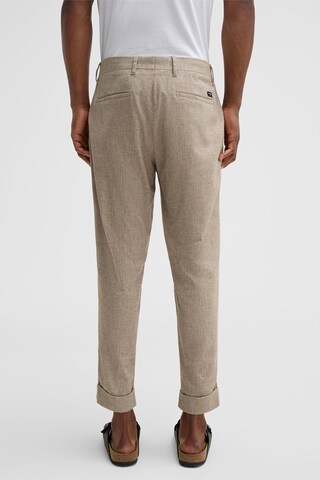 STRELLSON Tapered Pleat-Front Pants 'Louis' in Brown