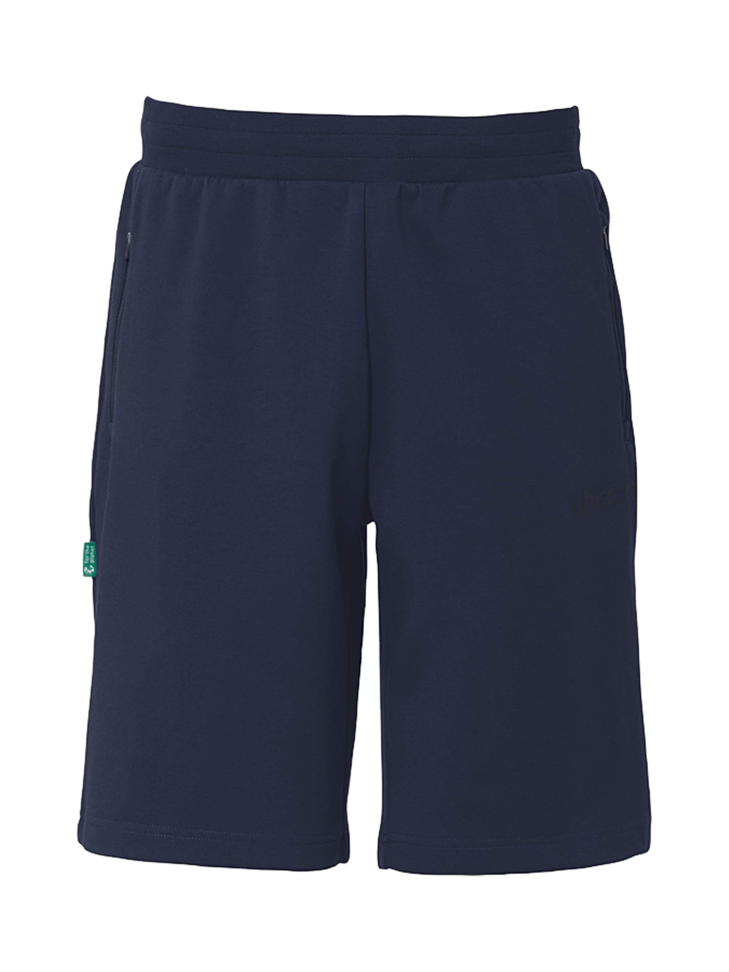 UHLSPORT Workout Pants 'Swoosh' in Blue: front