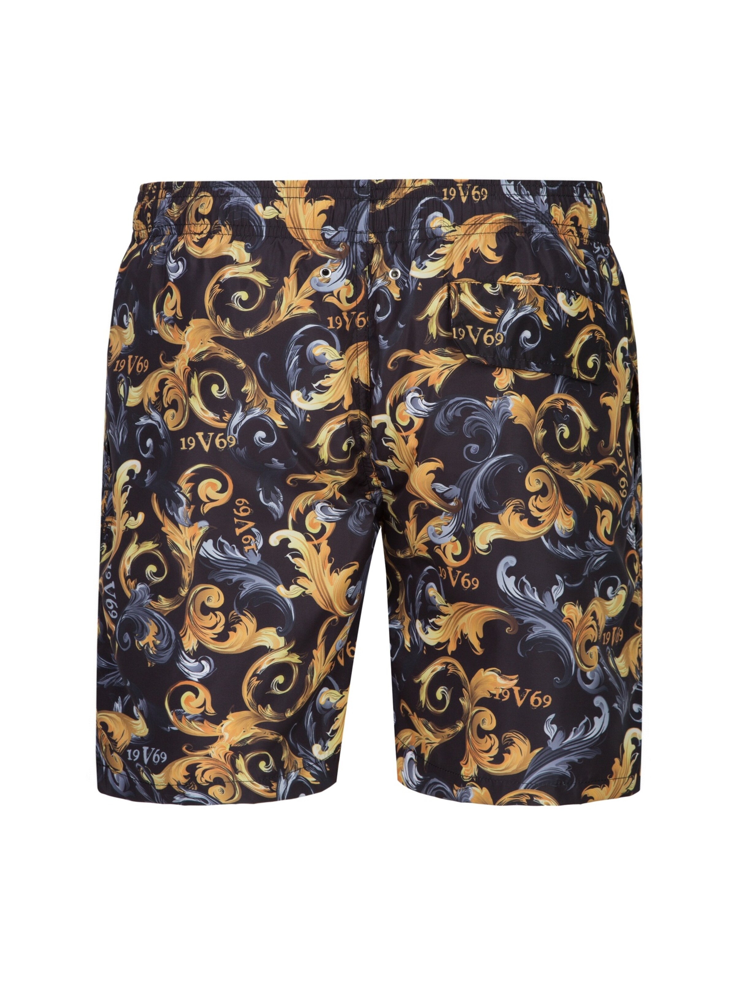 19V69 ITALIA Swimming shorts 'Siro New Baroque' in Black