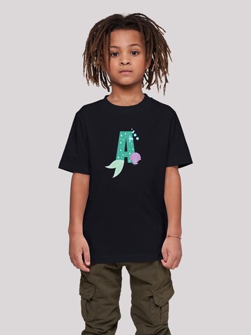 F4NT4STIC T-Shirt 'Disney Alphabet A Is For Ariel' in Schwarz: predná strana