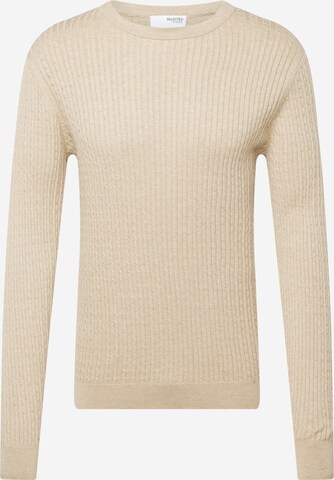 SELECTED HOMME Pullover 'BERG' in Beige: predná strana