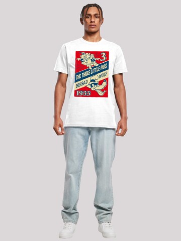 T-Shirt 'Disney Three Little Pigs And The Big Bad Wolf' F4NT4STIC en blanc