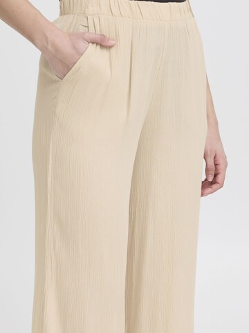 ICHI Wide Leg Hose 'IHMarakech' in Beige