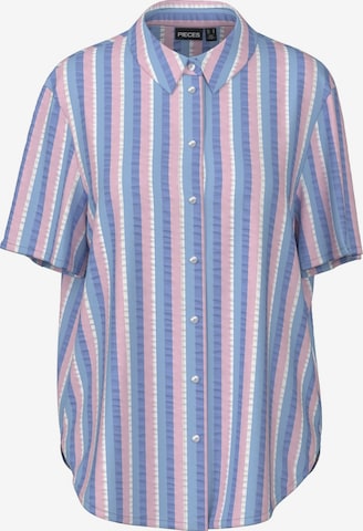 PIECES Bluse 'PCAitlyn' in Blau: Vorderseite