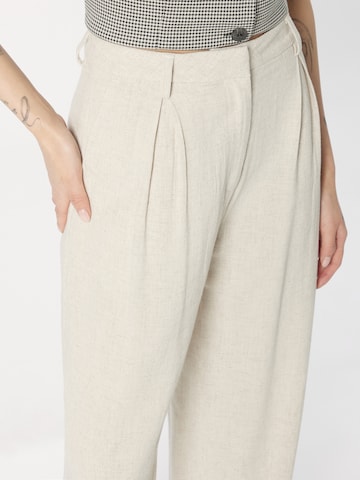 WEEKDAY Wide leg Veckad byxa 'Lilah' i vit