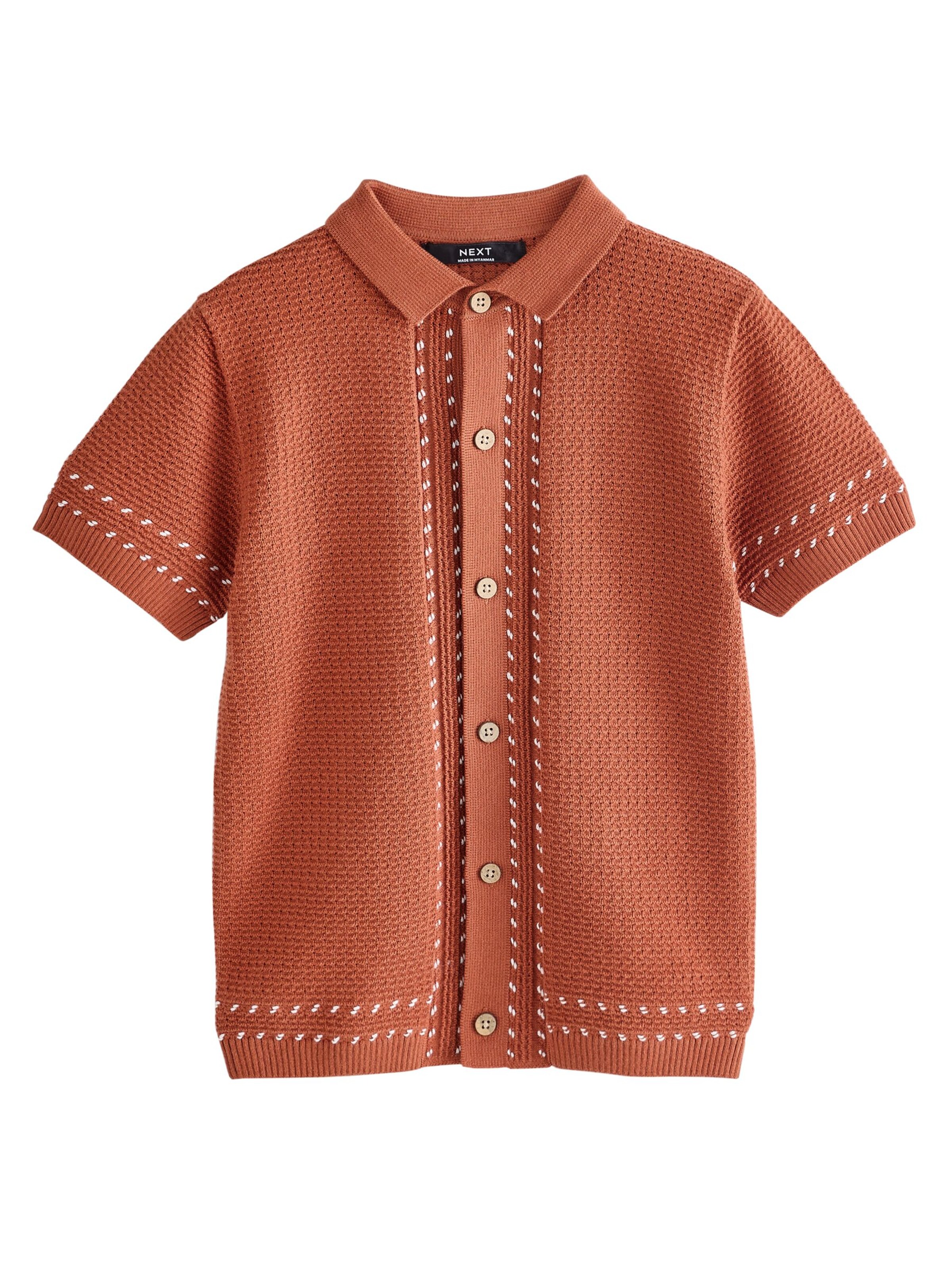 Next T-shirt i brun: framsida