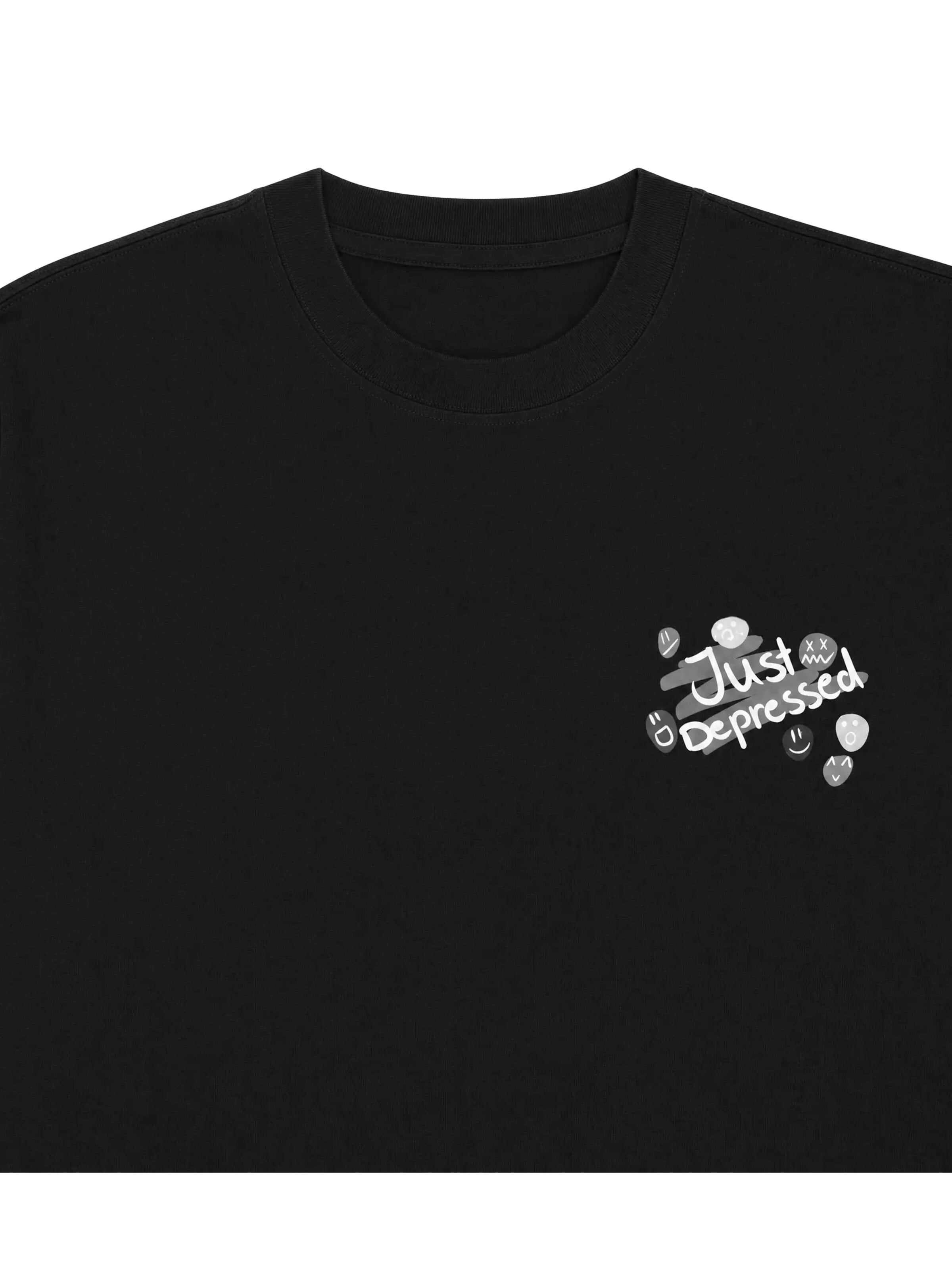 JustDepressed Clothing Shirt 'Borderline - heavy T-Shirt 240GSM' in Zwart