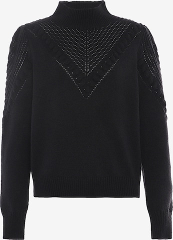 Pullover di faina in nero: frontale