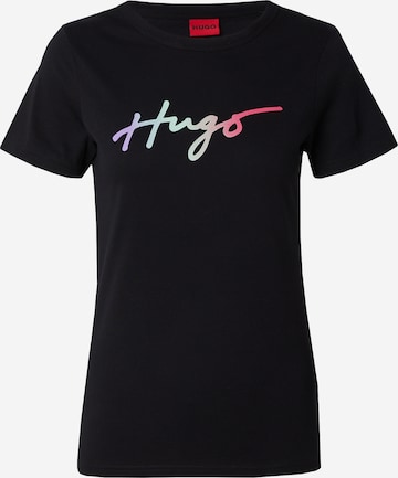 juoda HUGO Marškinėliai 'Deloris_3': priekis