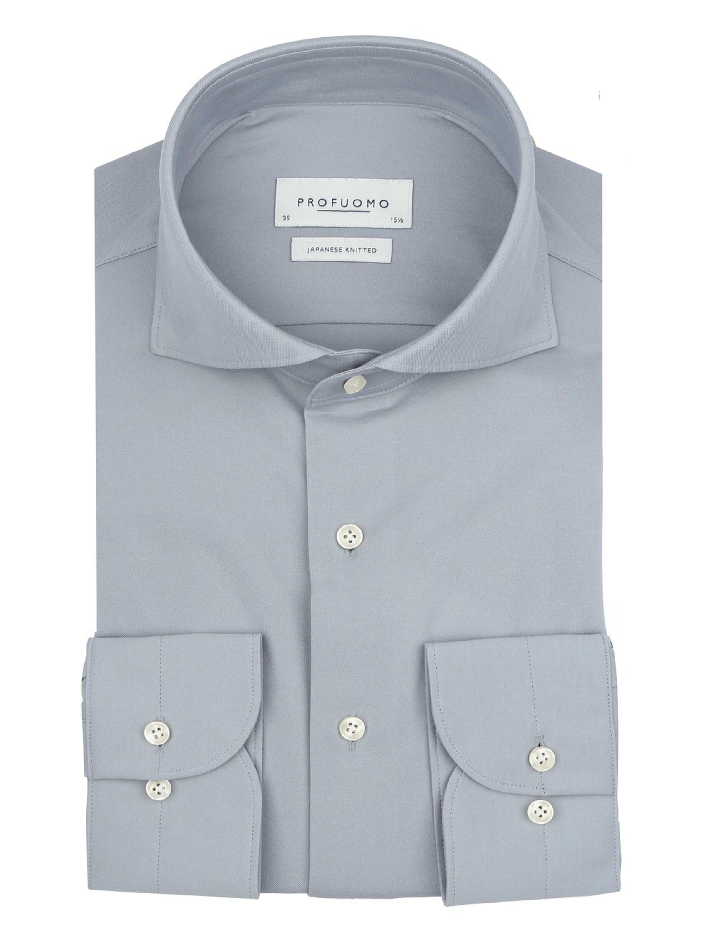 Profuomo Hemd 'Japanese Knitted'‌‌‌‌‌ in Blau: Vorderseite