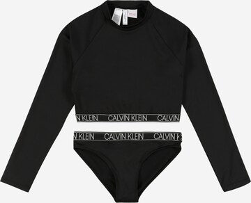 Calvin Klein Swimwear Badeanzug in Schwarz: predná strana