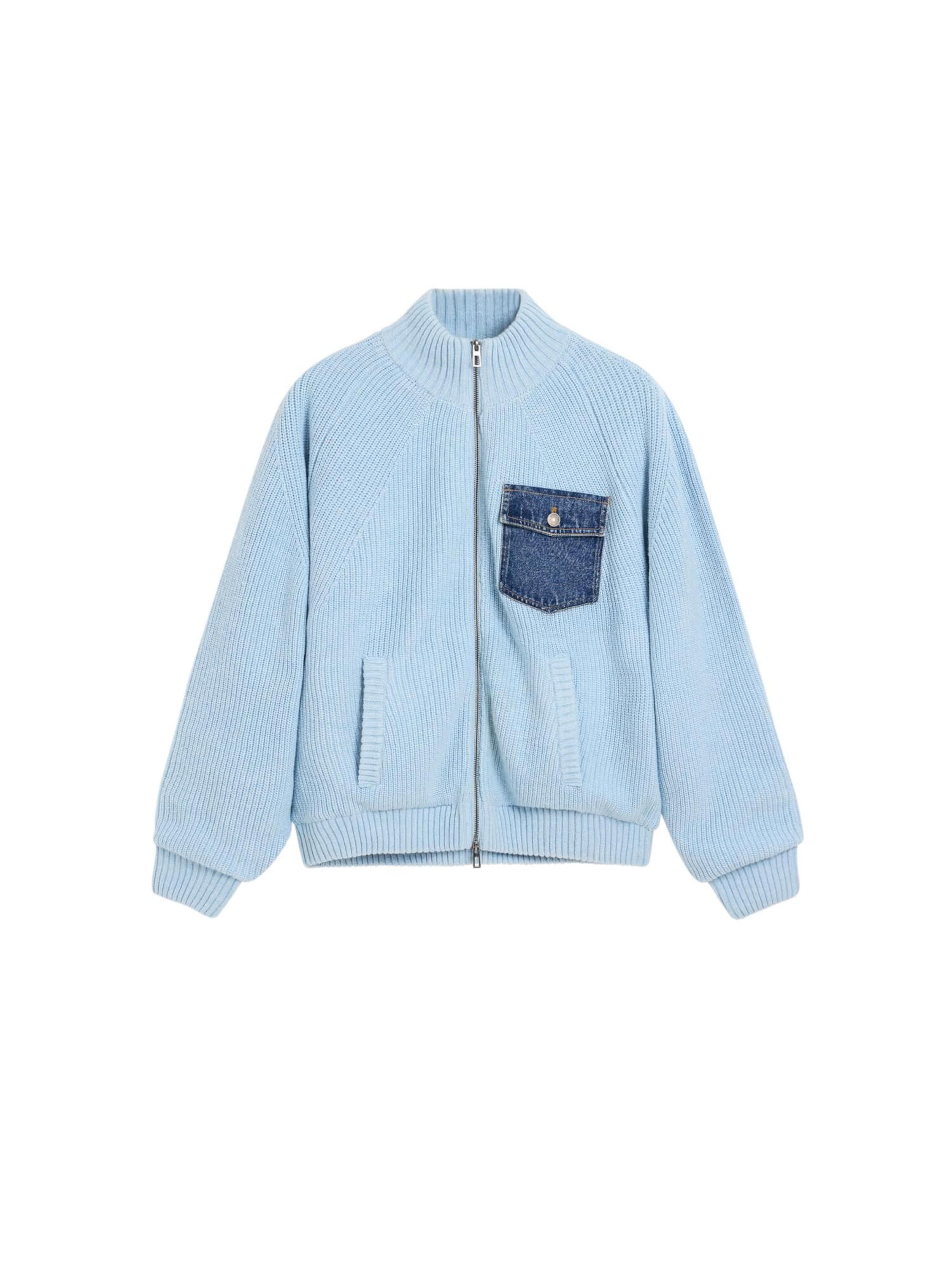 Desigual - Casaco de malha em azul: frente