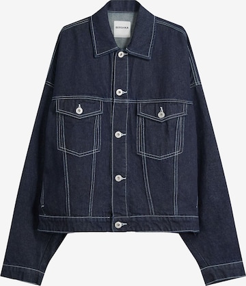 BershkaPrijelazna jakna - plava boja: prednji dio