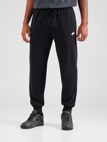 Nike Sportswear Дънки Tapered Leg Панталон 'CLUB' в черно: отпред