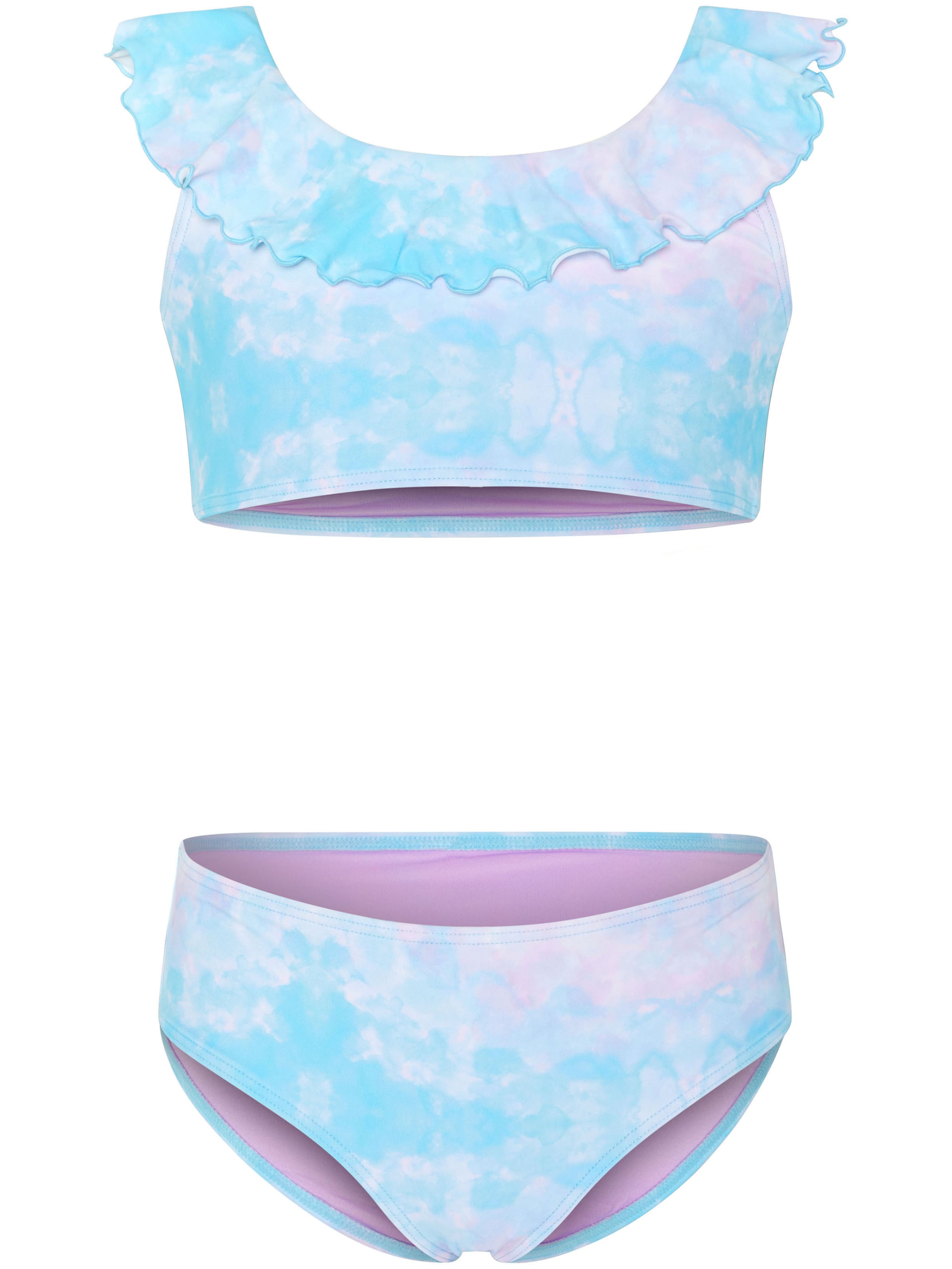 CHIEMSEE Bustier Bikini-Set ' mit Rüschen ' in Blau: Vorderseite