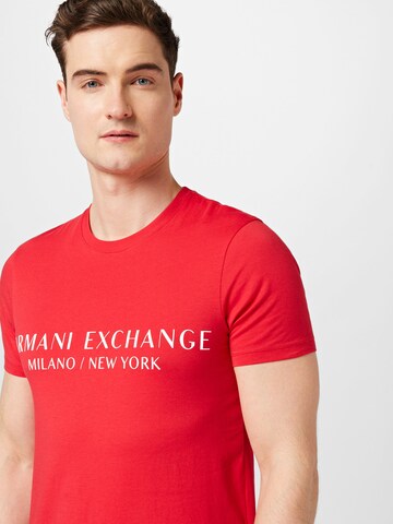 ARMANI EXCHANGE Средняя посадка Футболка в Красный