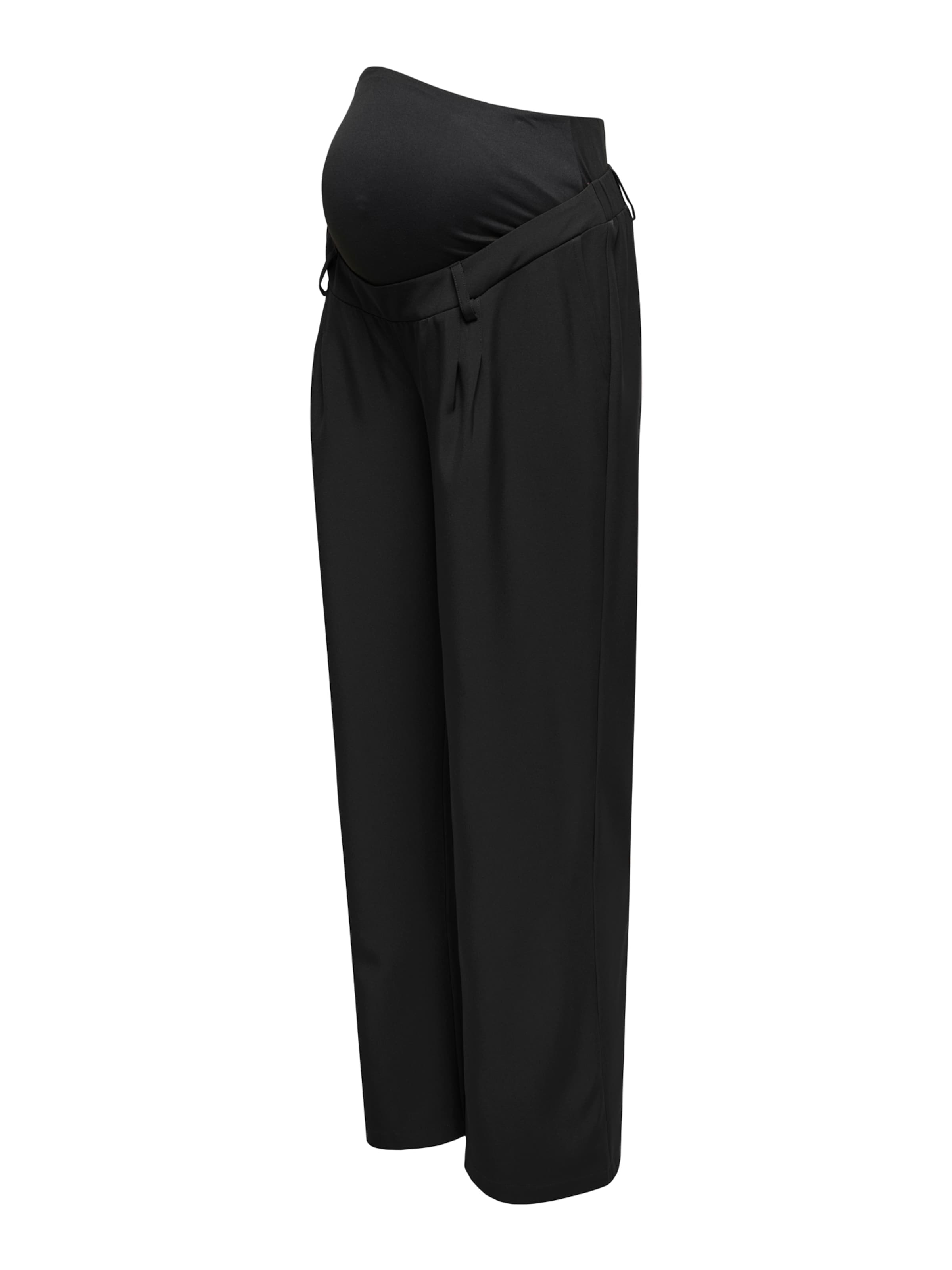 Only Maternity Wide Leg Hose 'OLMPLEAT' in Schwarz: Vorderseite