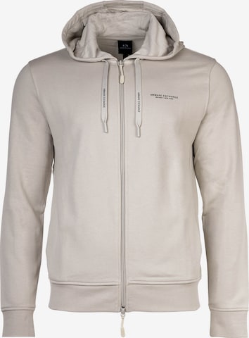 ARMANI EXCHANGE Zip-Up Hoodie in Beige: front