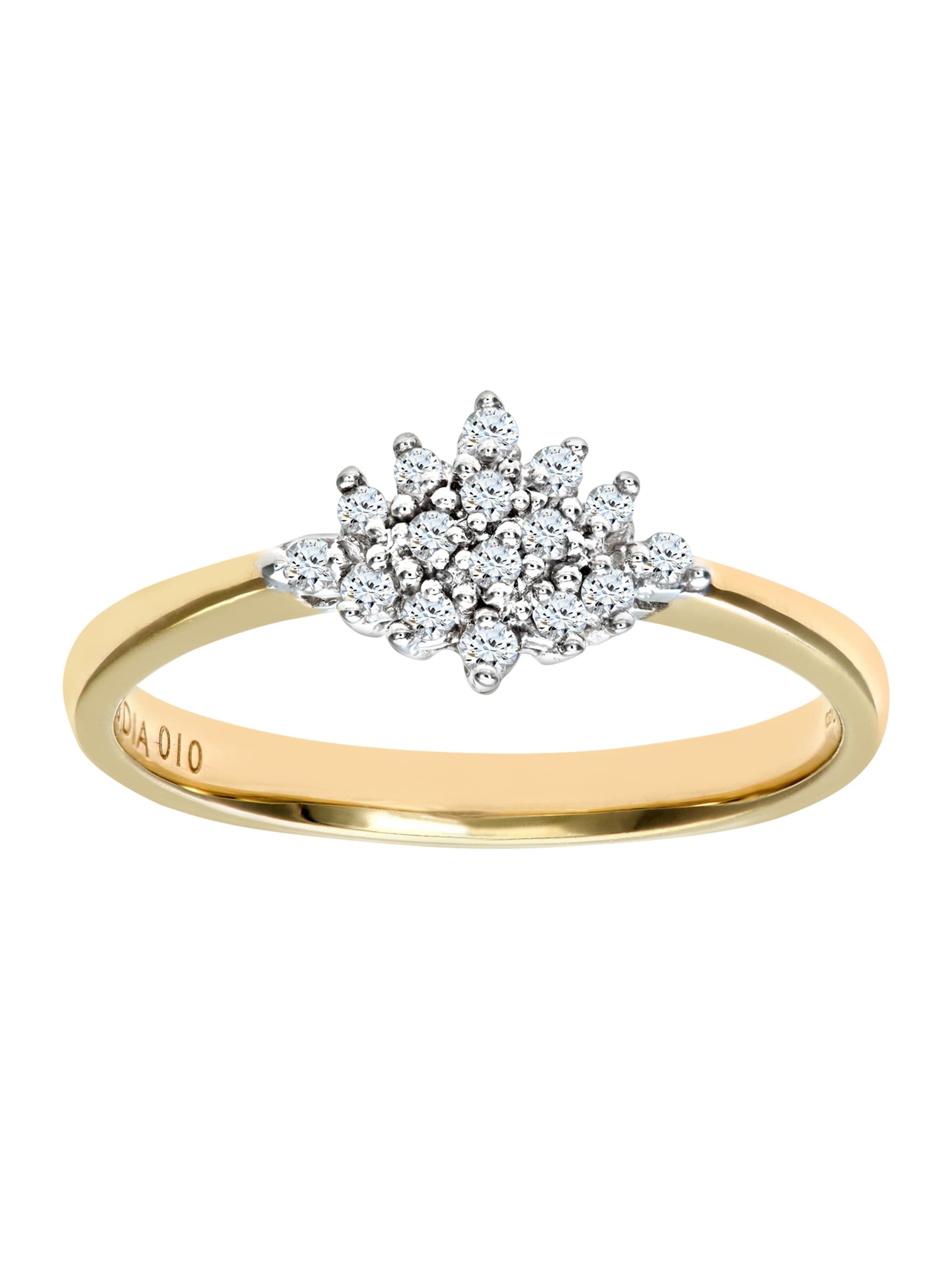 DIAMANT LETERNEL Ring 'Cluster-Ring aus 375 Gelbgold mit Diamant' in Goud: voorkant