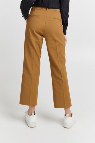 PULZ Jeans Tapered Pleated Pants 'BINDY' in Brown