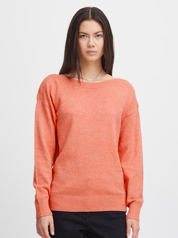 ICHI Sweater 'SELLA' in Orange: front