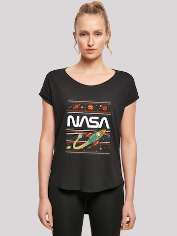 F4NT4STIC Shirt 'NASA Fair Isle' in Zwart: voorkant