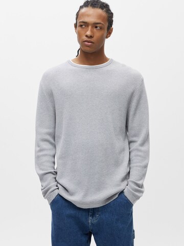 Bluză de molton de la Pull&Bear pe gri: față